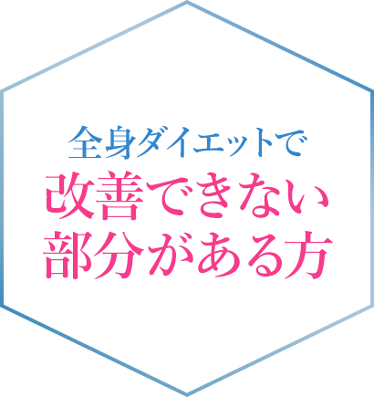 全身ダイエットで改善できない部分がある方