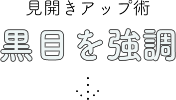 見開きアップ術 黒目を強調