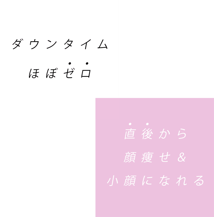 ダウンタイムほぼゼロ 直後から顔やせ＆小顔に慣れる