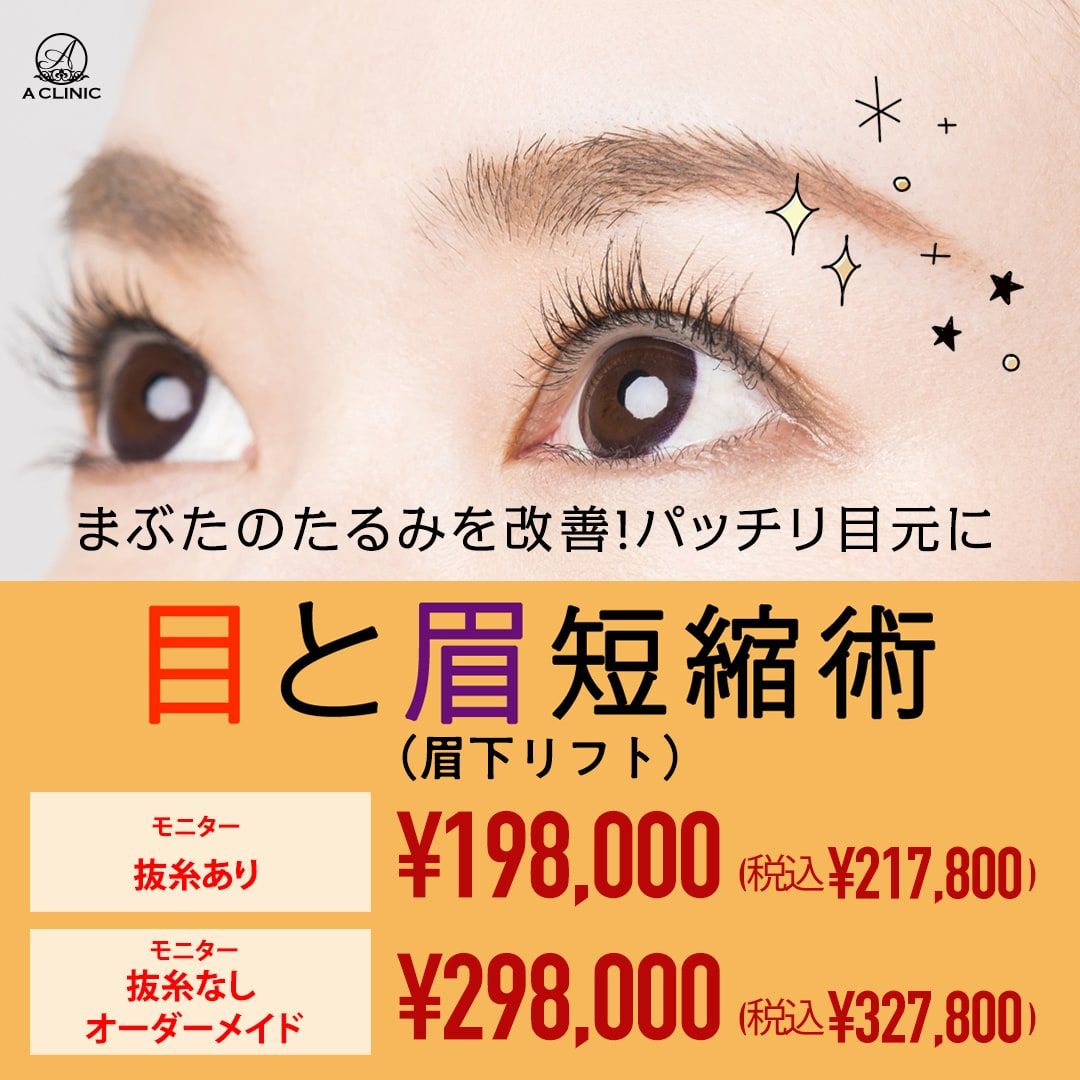 目と眉短縮術モニター
