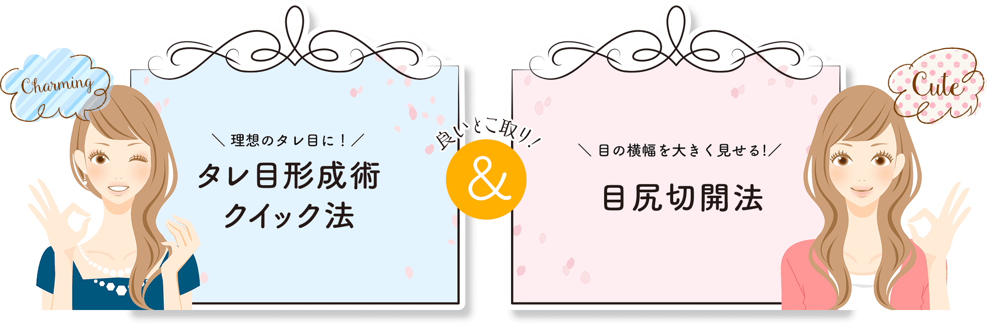 タレ目形成術クイック法と目尻切開法